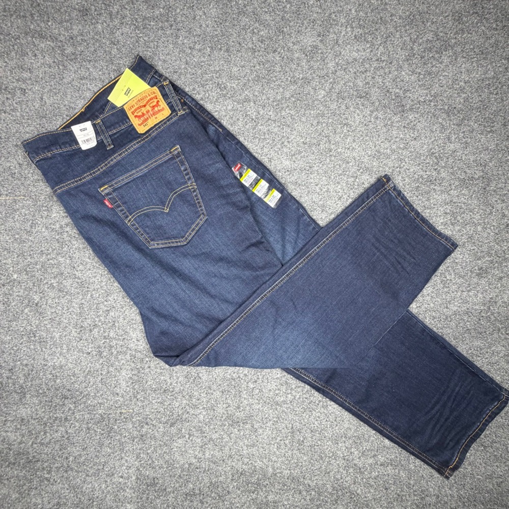 Levis 541 Athletic Taper Jeans Mens 50x32 Big & Tall Dark Wash Flex Stretch NEW